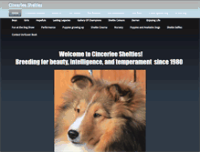 Tablet Screenshot of cincerleeshelties.com